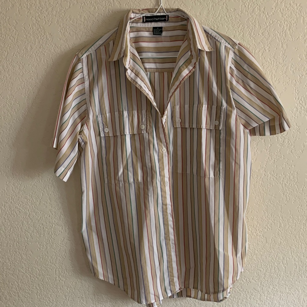 Reed Hunter | Multicolor Striped Short Sleeve Button Down - Picture 1 of 9
